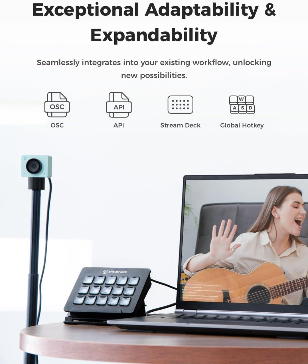 OBSBOT Meet SE 1080P 100FPS Webcam für PC, USB-Webcam mit AI-Tracking, Mikrofon, Stativ, gestaffelte