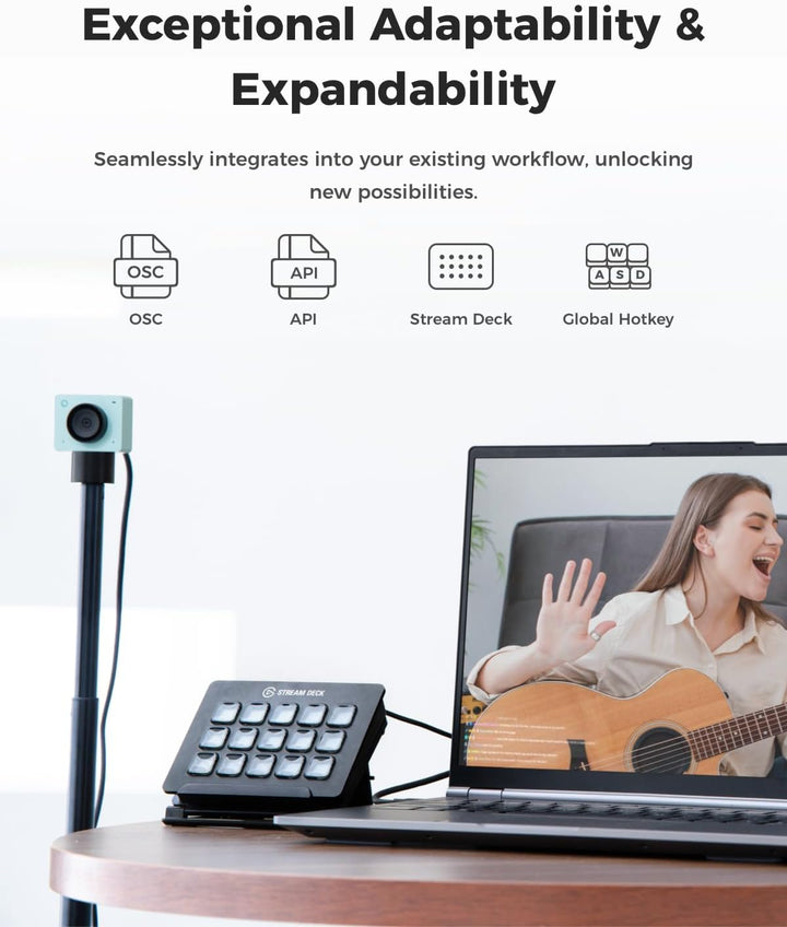 OBSBOT Meet SE 1080P 100FPS Webcam für PC, USB-Webcam mit AI-Tracking, Mikrofon, Stativ, gestaffelte