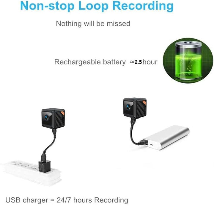 Mini Kamera 1080P – WLAN Überwachungskamera Innen mit Live-Übertragung per App, Bewegungserkennung,