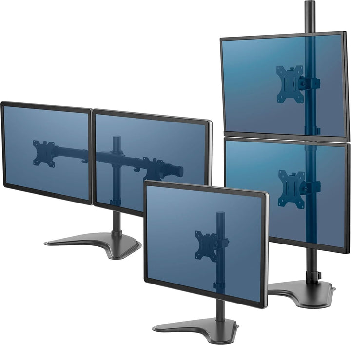 Fellowes Monitorarm Seasa mit Standfuss - höhenverstellbar - für 2 Monitore übereinander bis je 81,2