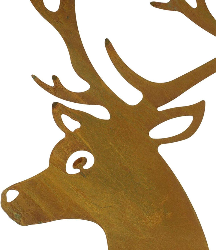 Dekoleidenschaft grosser Metall-Hirsch m Rost-Design, für Innen + Draussen geeignet, Gartendeko, Dek