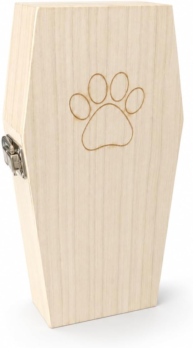 petbye Holz Kleintiersarg Natur belassen - Grösse S Tiersarg mit festem Metallverschluss Haustier Be