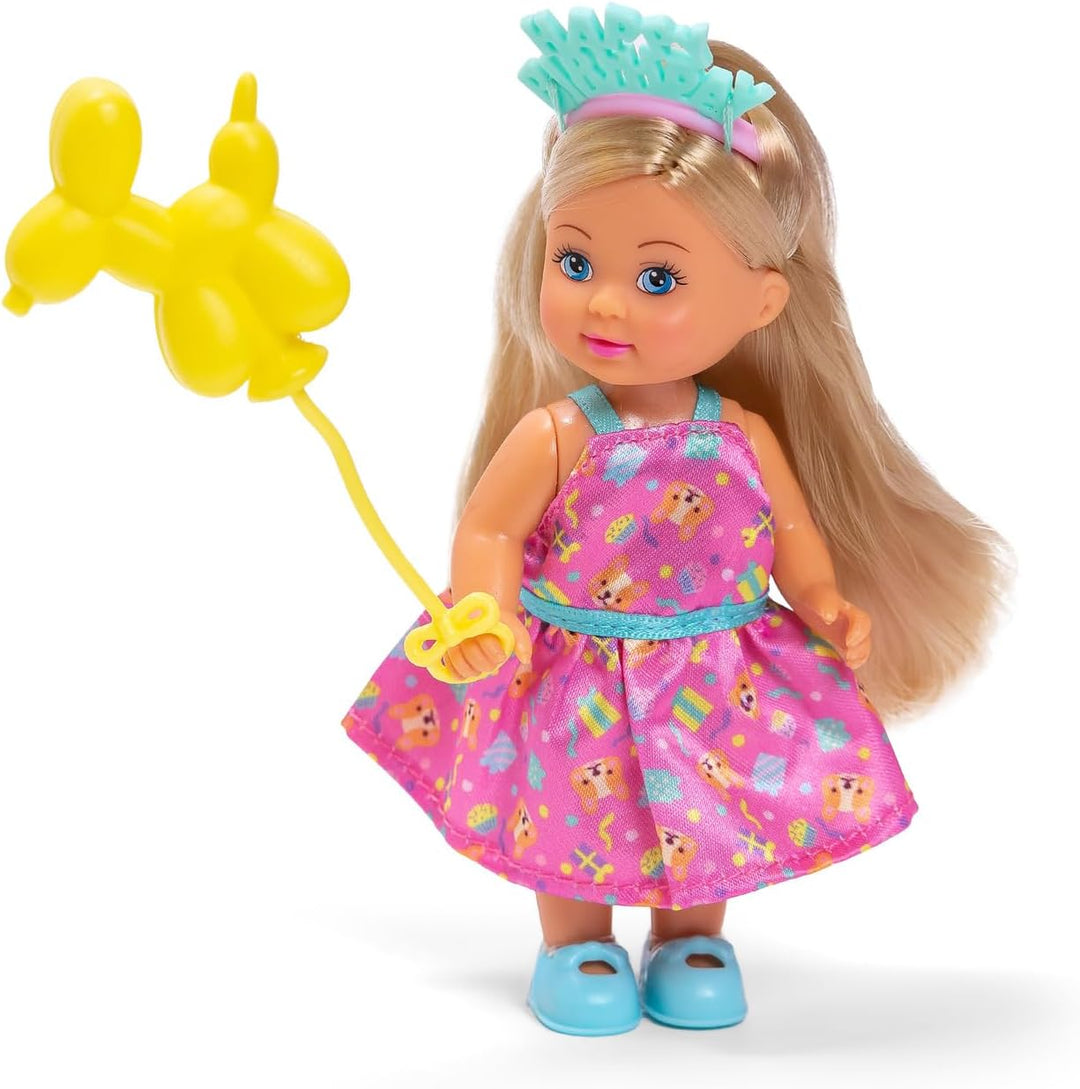 Simba Evi Love Birthday Party – Zwei Evi Puppen im Geburtstagskleid mit Haarreif, Ballon & Geschenkb