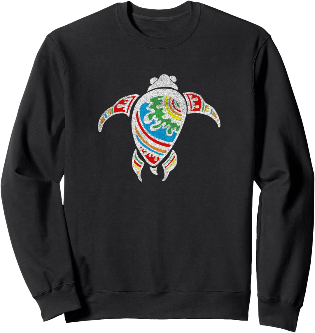 Tribal Sea Turtle Spirit Animal distressed Sweatshirt