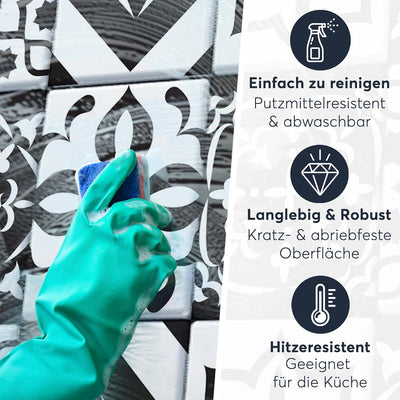 CREATISTO Klebefliesen Stickerfliesen Fliesenfolie - Stylische Sticker Aufkleber für Fliesen I Klebe
