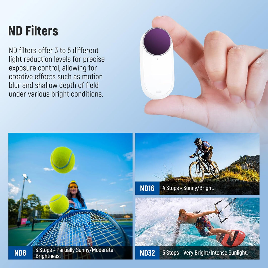 NEEWER ND-Filter-Set, kompatibel mit Insta360 GO 3S, CPL+ND8+ND16+ND32 Filter-Set, Action-Kamera-Zub