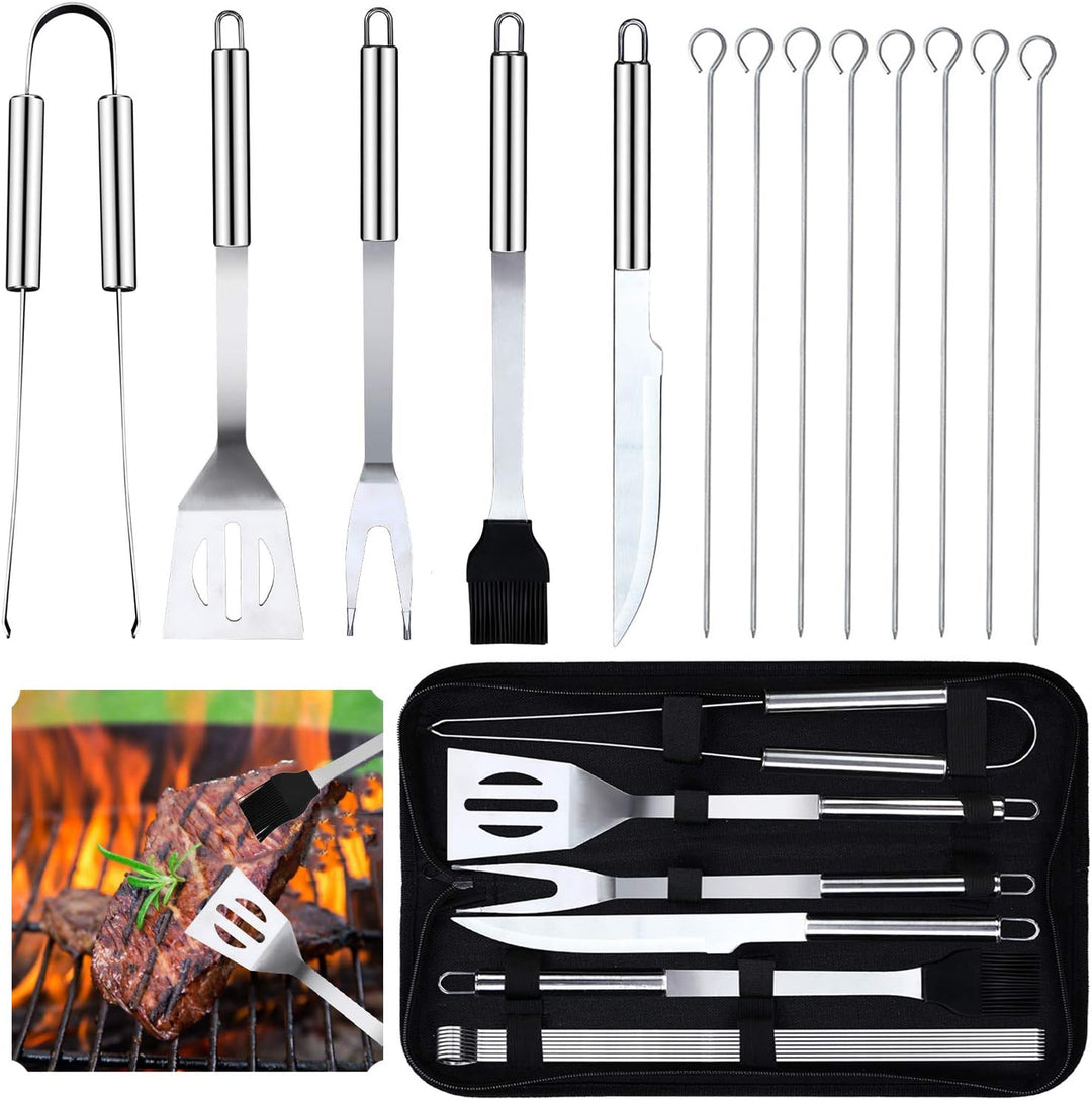 Grillbesteck Set - 13 Stücke Grillzubehör Grillwerkzeug Grillset BBQ Grill Zubehör Grillbesteck Edel