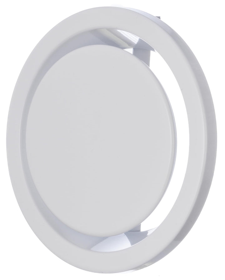 Ø 160mm Weiss Metall Anemostat - Abluft Tellerventil - Rund Lüftungsventil mit Federklammern Ø 160 m