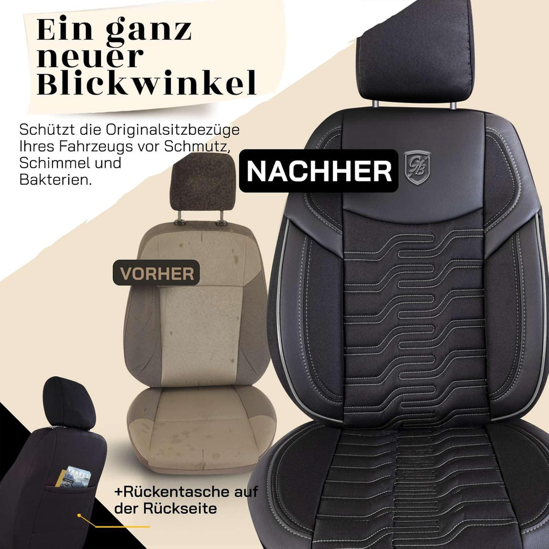 Autositzbezüge Universal – Premium Autozubehör Innenraum für PKW & SUV – Jacquard Sitzauflage, Autos