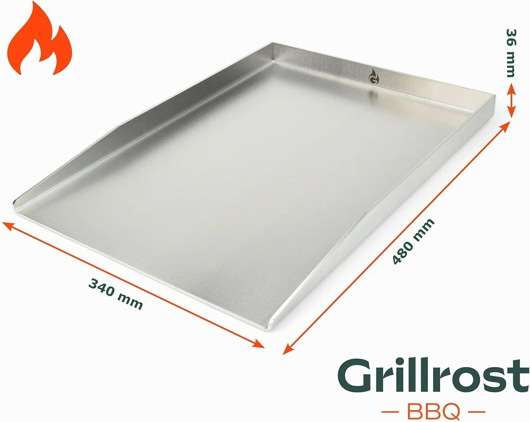 Edelstahl Grillplatte | Plancha 48x34cm - passend für Genesis II &amp; Broil King Imperial/Regal | 4mm M