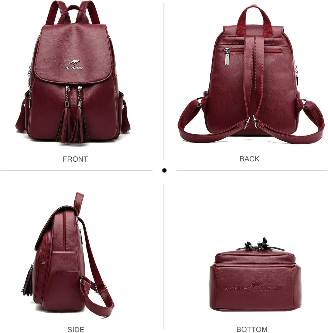 NICOLE &amp; DORIS Rucksack Damen Elegant Rucksack Anti Diebstahl Rucksackhandtaschen PU Leder Rucksäcke