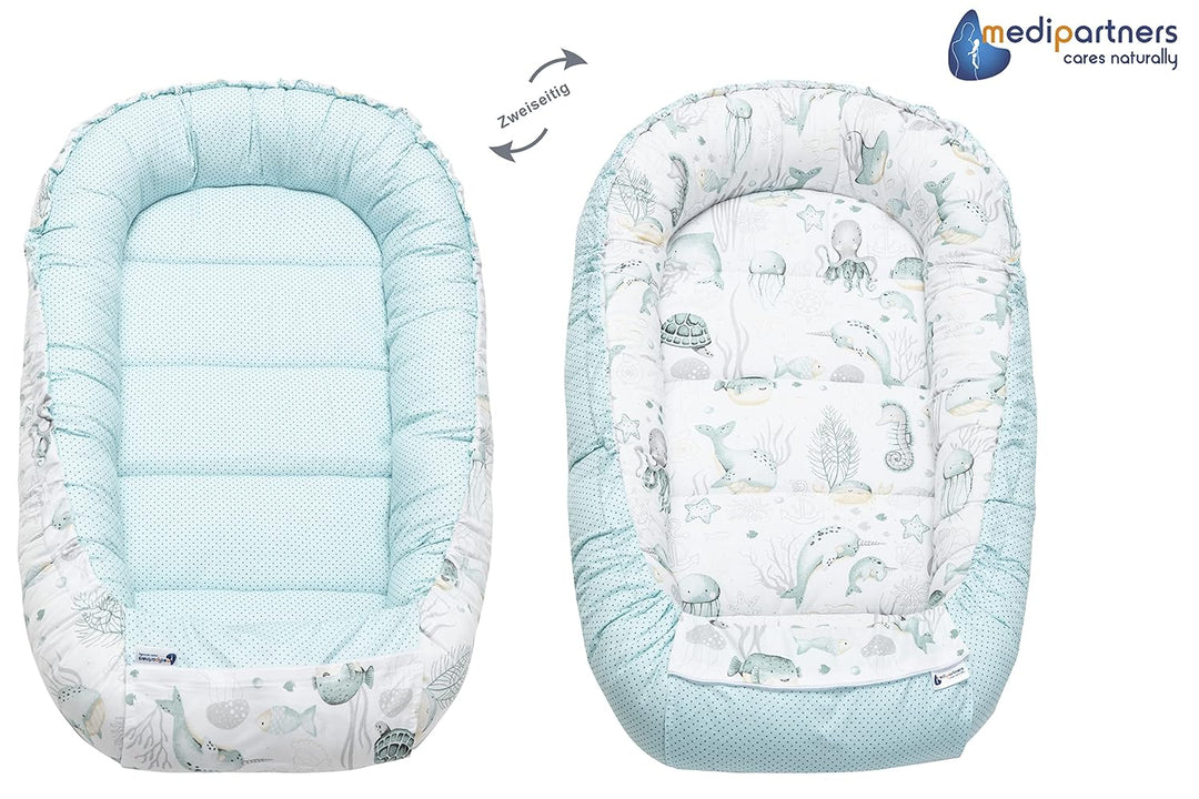 Medi Partners 5 teilig Babynestchen Set Babynest 100x60x15 herausnehmbarer Einsatz Bett Kuschelnest