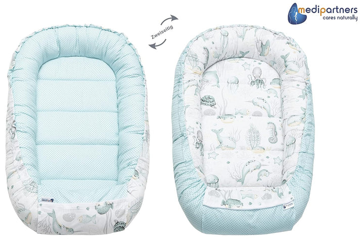 Medi Partners 5 teilig Babynestchen Set Babynest 100x60x15 herausnehmbarer Einsatz Bett Kuschelnest