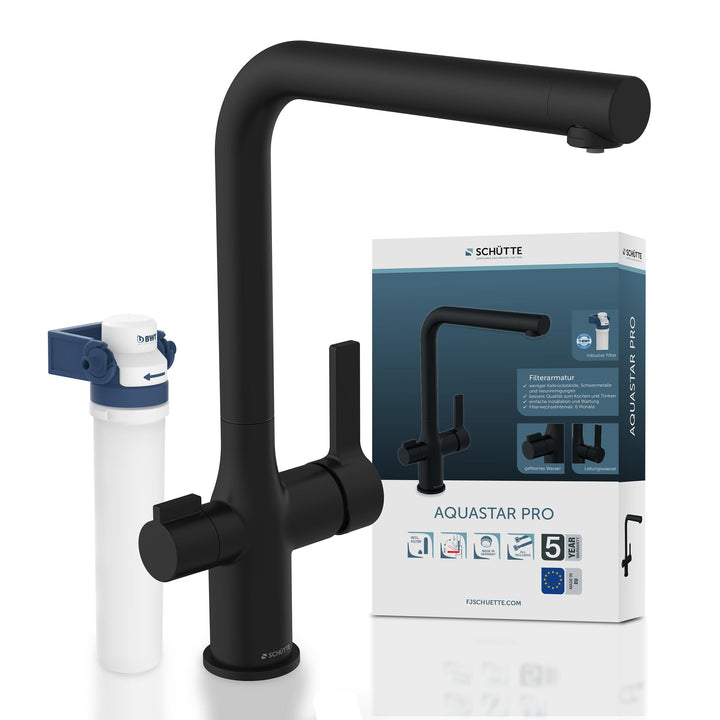 SCHÜTTE 99860 AQUASTAR PRO Trinkwasser-Spültischarmatur mit Filtersystem, 3 Wege Küchenarmatur, Küch
