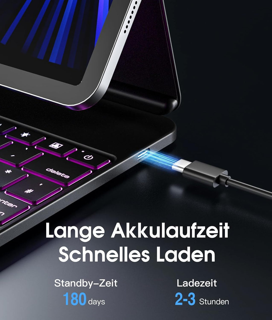 Vobafe Hülle mit Tastatur für iPad Air 13 Inch M2 2024, Magic Keyboard für iPad Pro 12.9 6./5./4./3.