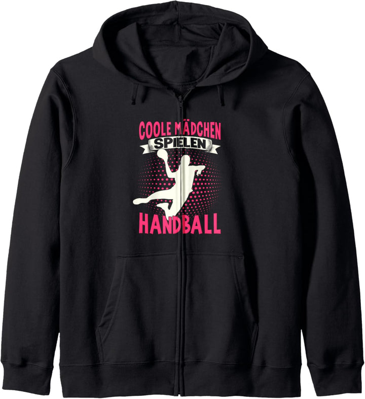 Handballerin Damen Kinder Coole Mädchen Spielen Handball Kapuzenjacke