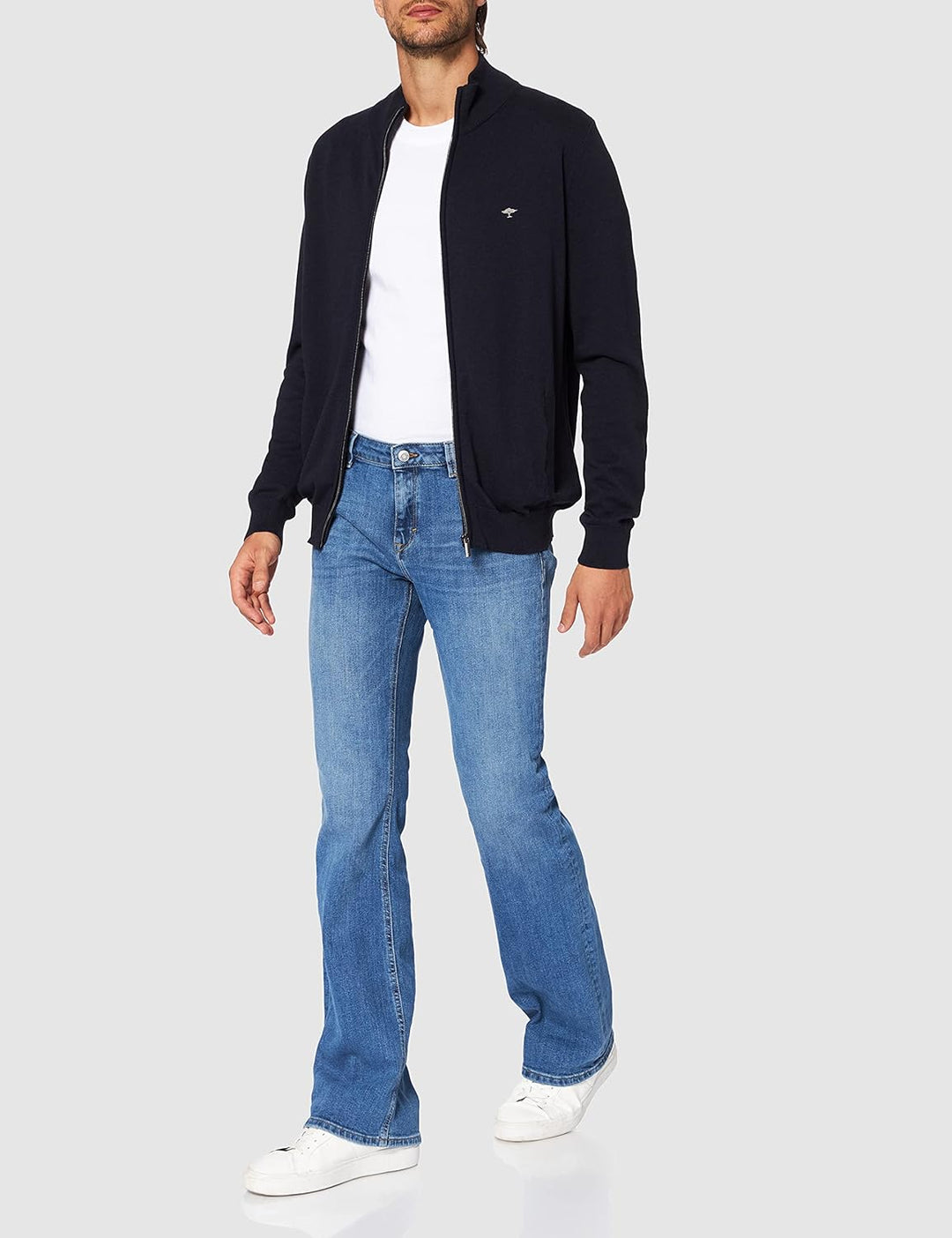 FYNCH-HATTON Herren Cardigan-Zip Strickjacke M Blau (Navy 690), M Blau (Navy 690)