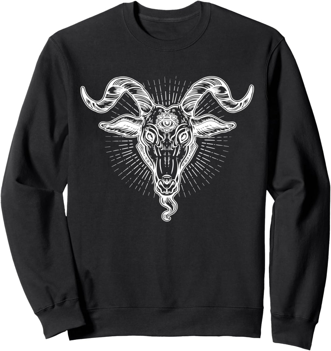 Okult Sabbatic Baphomet Ziege Satanic Hexerei Design Sweatshirt
