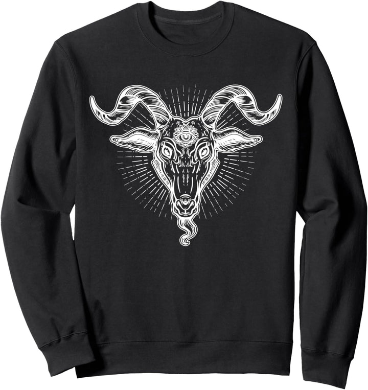 Okult Sabbatic Baphomet Ziege Satanic Hexerei Design Sweatshirt