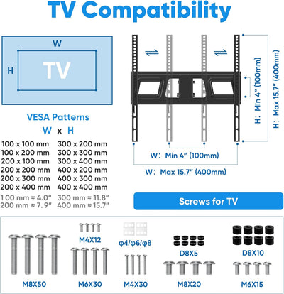 FORGING MOUNT TV Ständer Rollbar für 23-60 Zoll Fernseher, Mobile Fernsehständer mit Rollen Höhenver