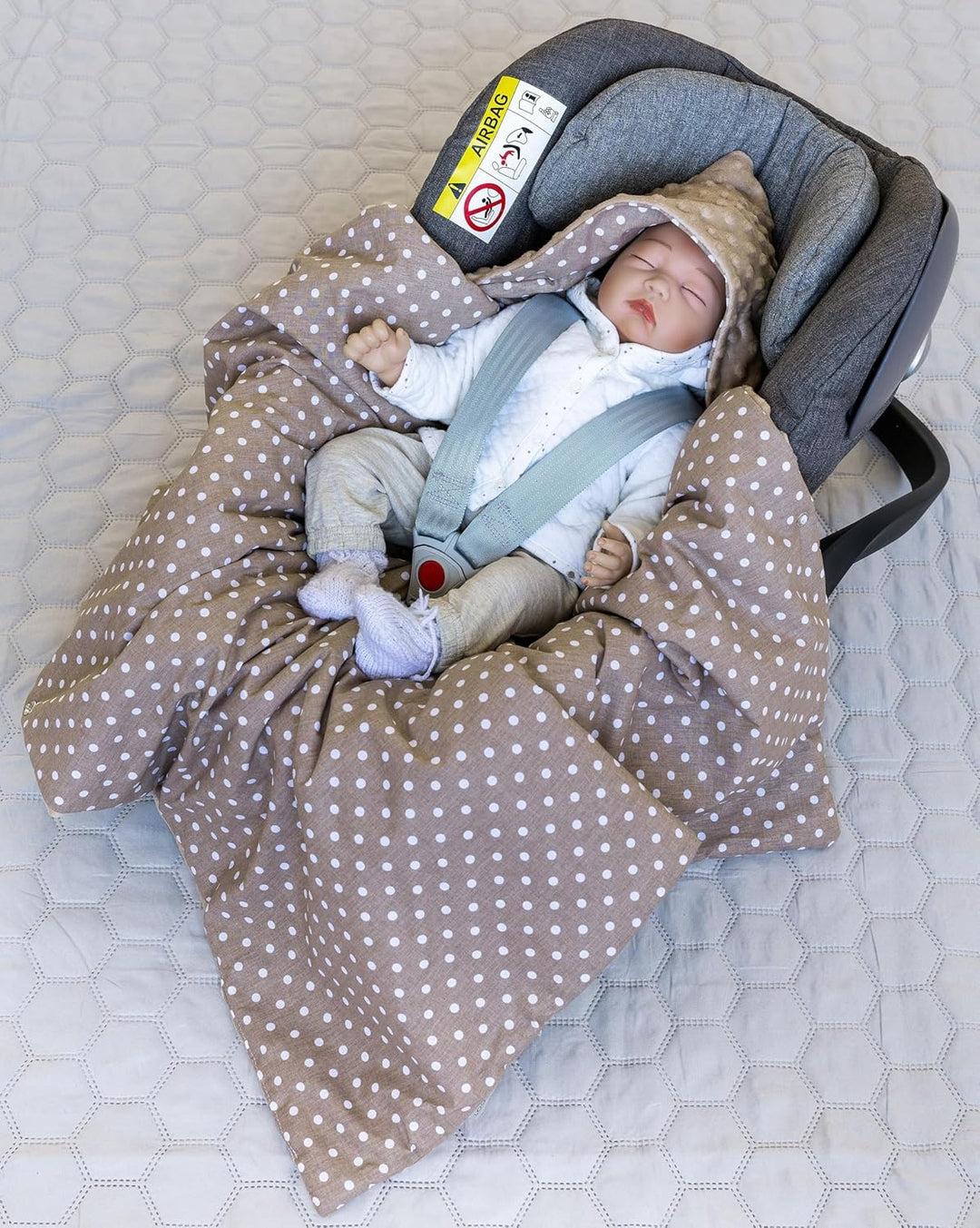 LOOLAY Einschlagdecke Babyschale - Babydecke Autositz 90x90 cm - Fusssack für Autositz Ganzjahresdec