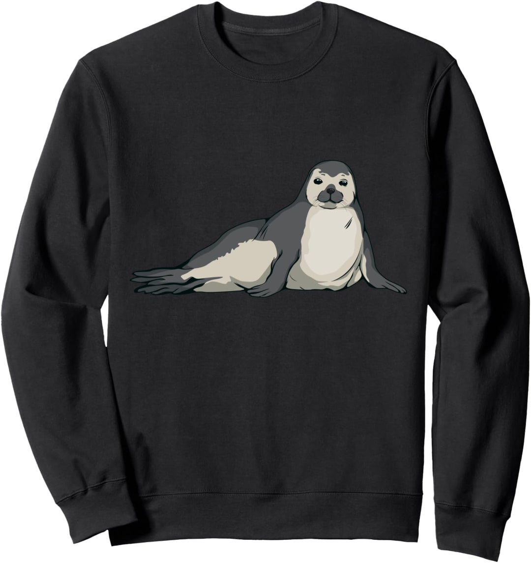Robbe Bild Zeichnung Design Seehund Robbe Sweatshirt