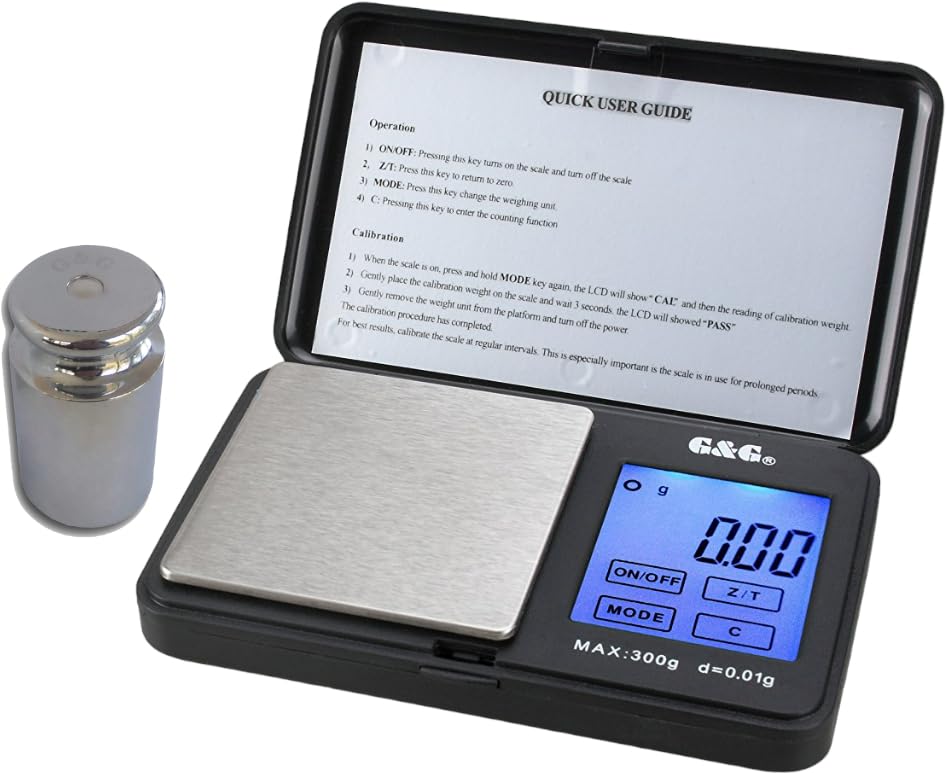 G&amp;G TS 500g x 0.01g inkl. Kalibriergewicht Feinwaage Taschenwaage Digitalwaage Münzwaage Goldwaage S