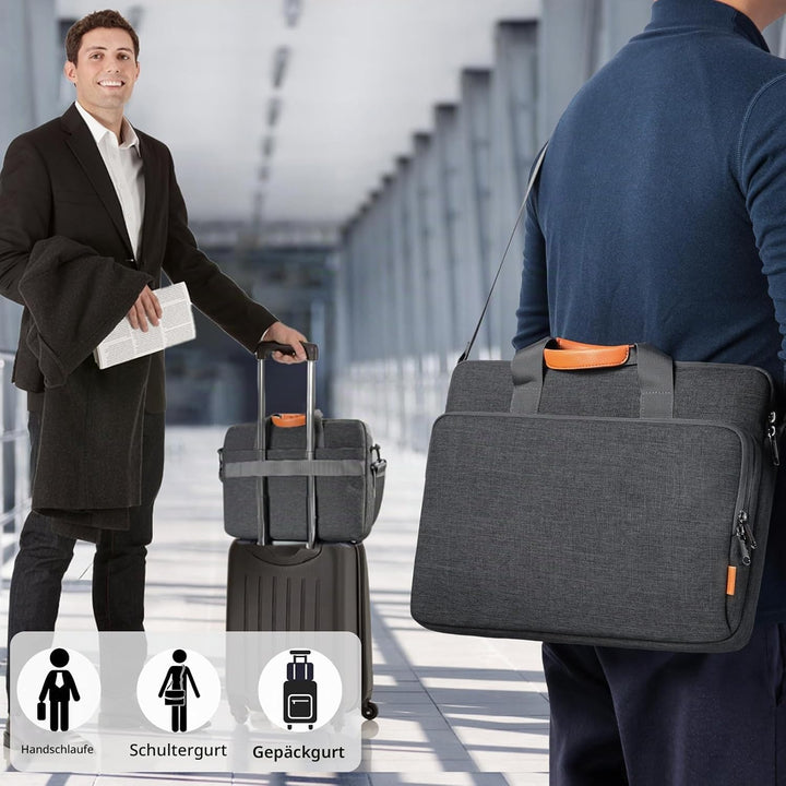 Laptoptasche Laptop Aktentasche Passt bis zu 15 15,6 16 Zoll Laptop Erweiterbare Wasserabweisend Sch