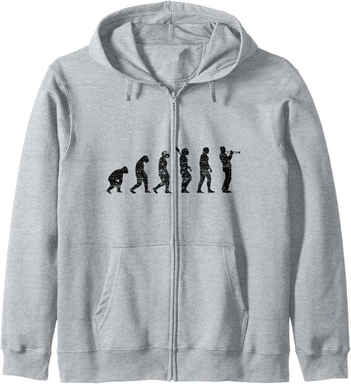 Trompetenspieler Musik Trompeter Evolution Jazz Geschenk Kapuzenjacke