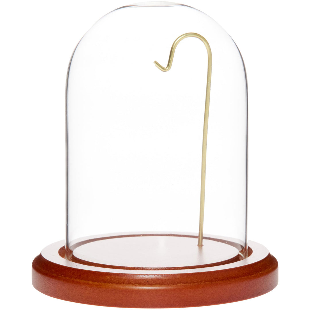 Plymor 7,6 x 10,2 cm Armbanduhr/Ornament-Glas-Display, gewölbte Glocke (MDF-Basis und Messingdraht)