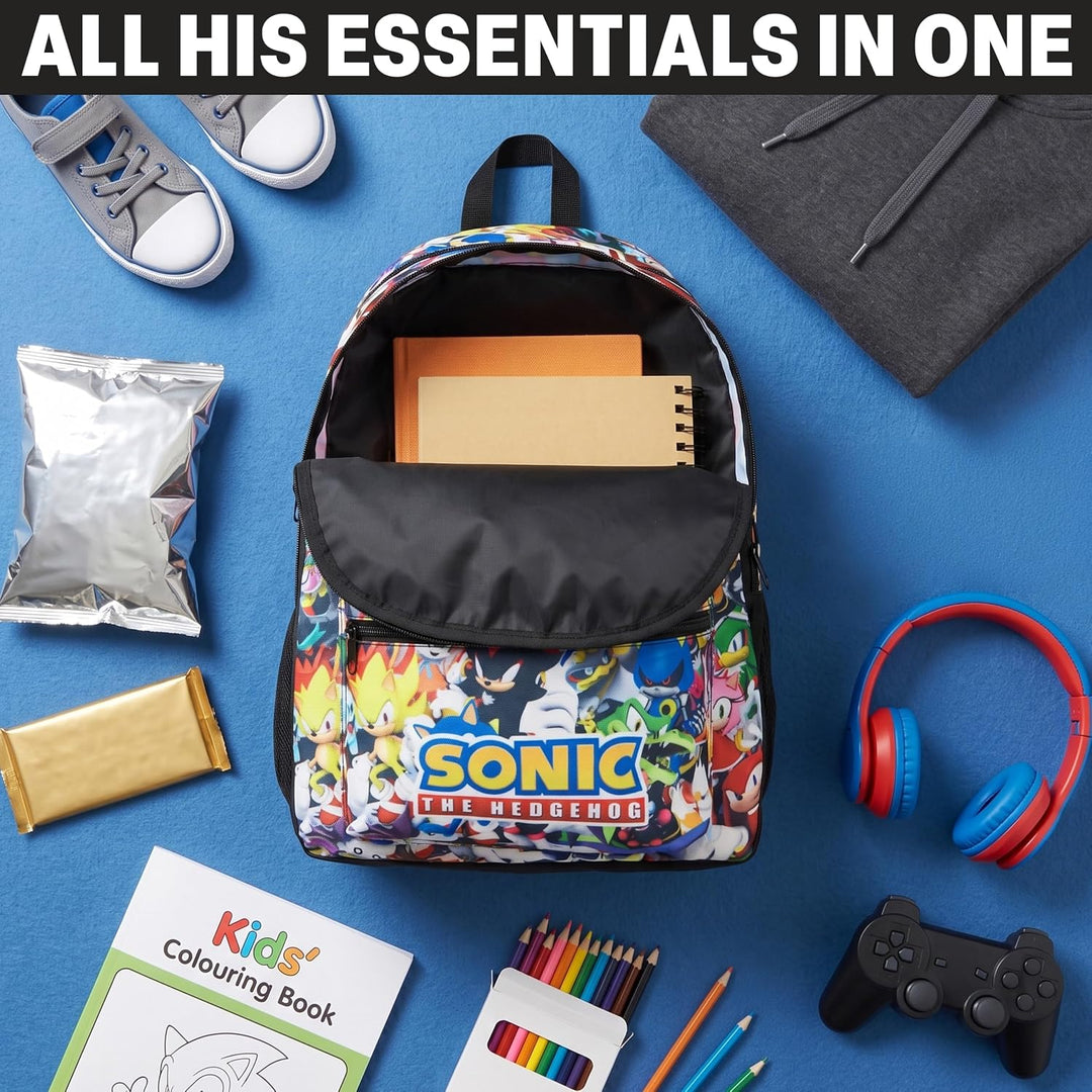 Get Trend Sonic The Hedgehog Rucksack Jungen, 46 x 32 x 16 cm, Verstellbarer Reisetasche für Schule