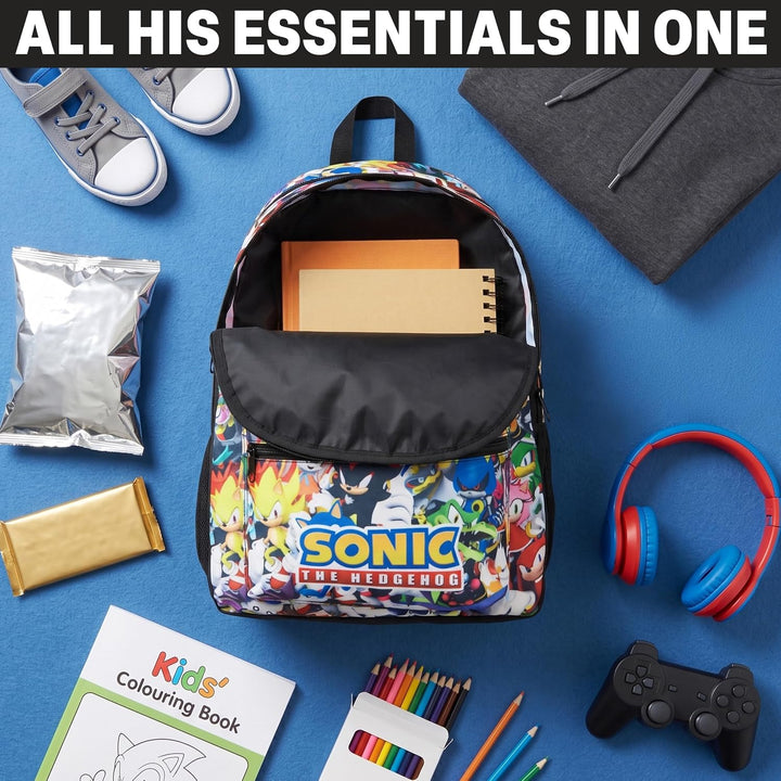 Get Trend Sonic The Hedgehog Rucksack Jungen, 46 x 32 x 16 cm, Verstellbarer Reisetasche für Schule