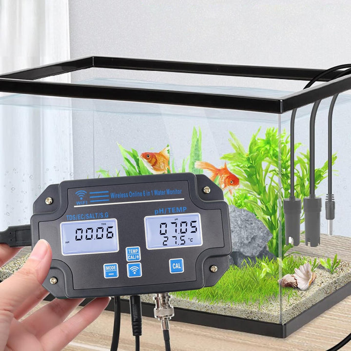 DANOPLUS Smart Water Quality Tester, 24 Stunden drahtlose App-Überwachung von pH EC TDS Salzgehalt S