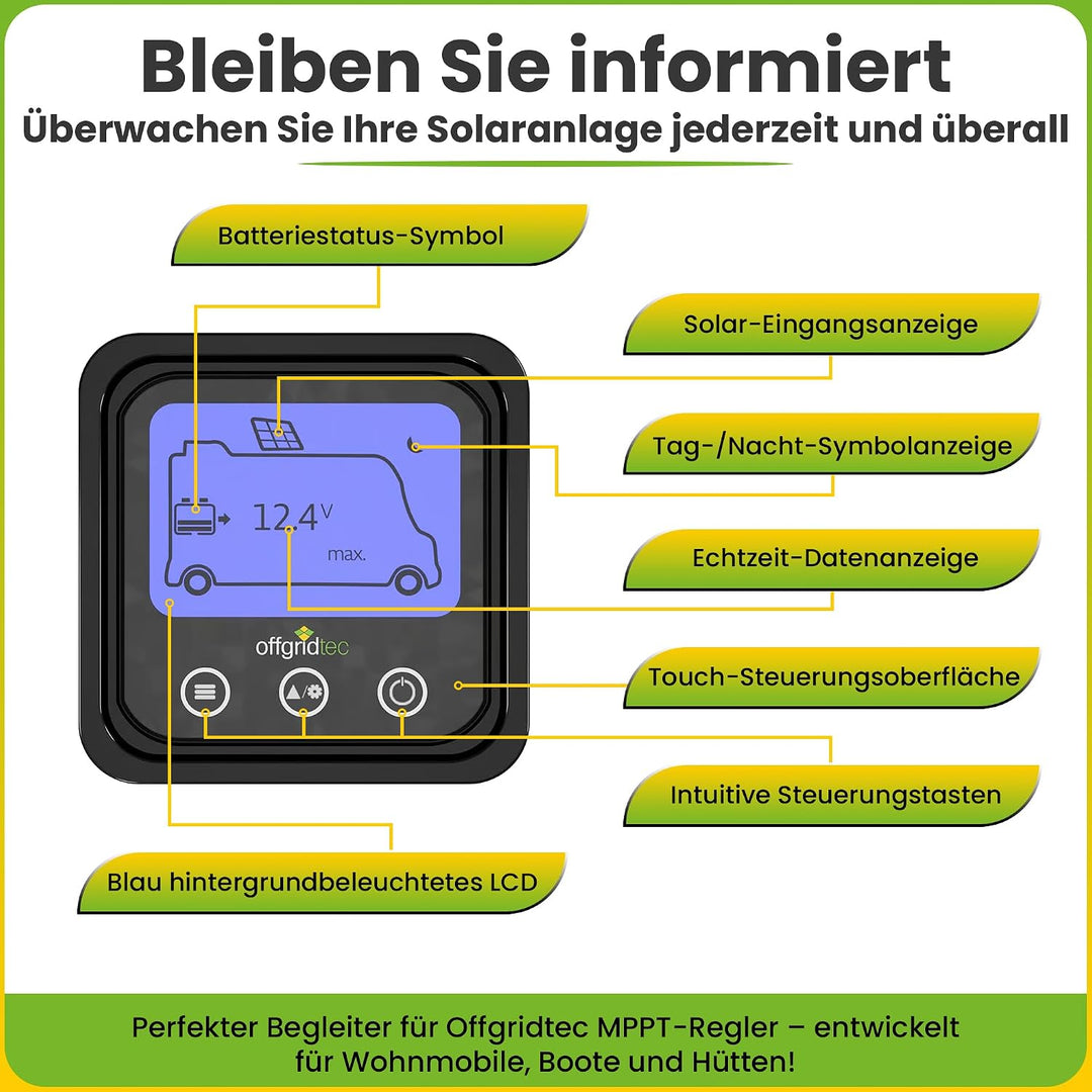Offgridtec 12V Solaranlage für Wohnwagen SM120/12V MPPT - Komplett-Set 120 Watt für Wohnmobil mit MP