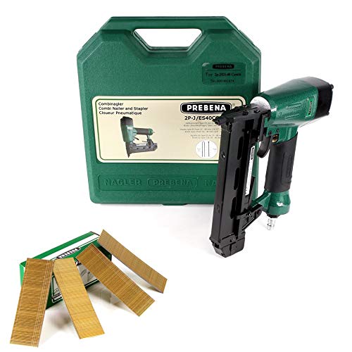 Prebena Druckluftnagler 2P-J/ES 40 COMBI 5 bis 7 Bar - im Transportkoffer + Prebena J 40 CNKHA Stauc