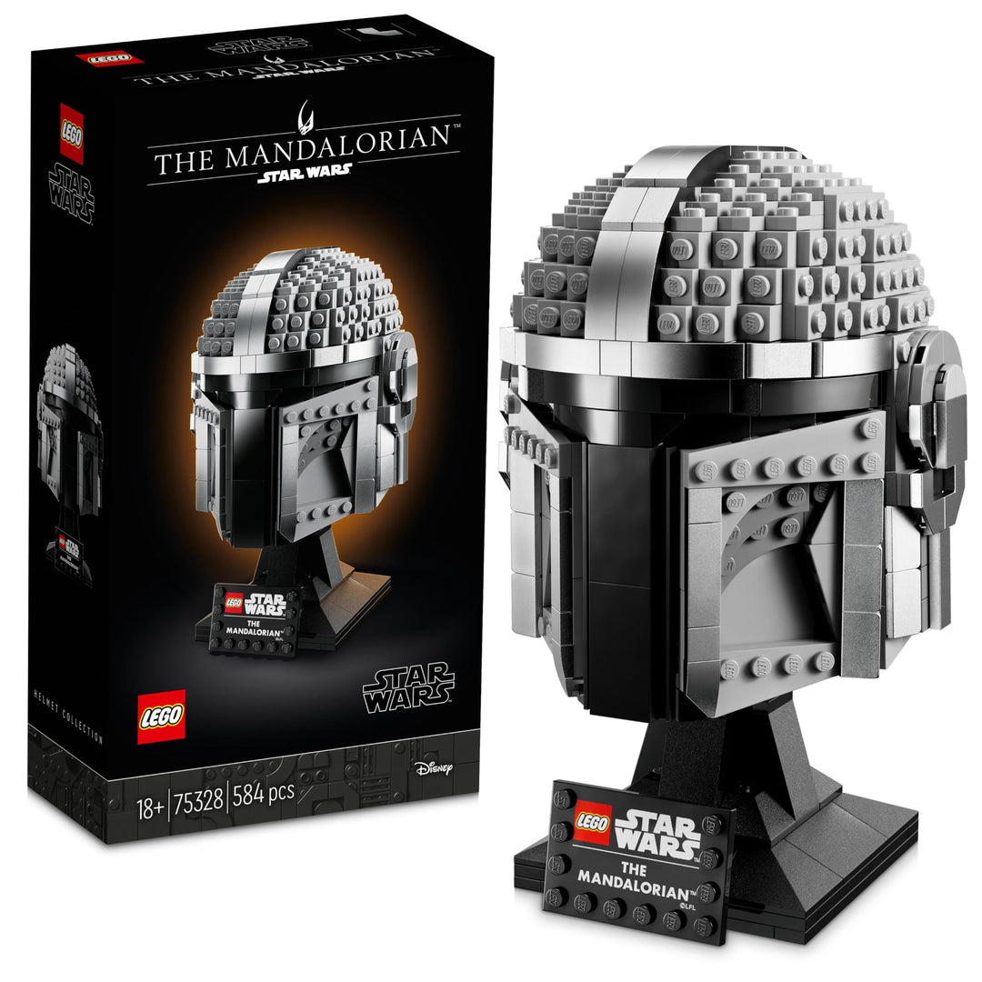 LEGO 75328 Star Wars Der Mandalorianer Helm Bausatz, Display Sammlerstück Deko-Set für Erwachsene, M