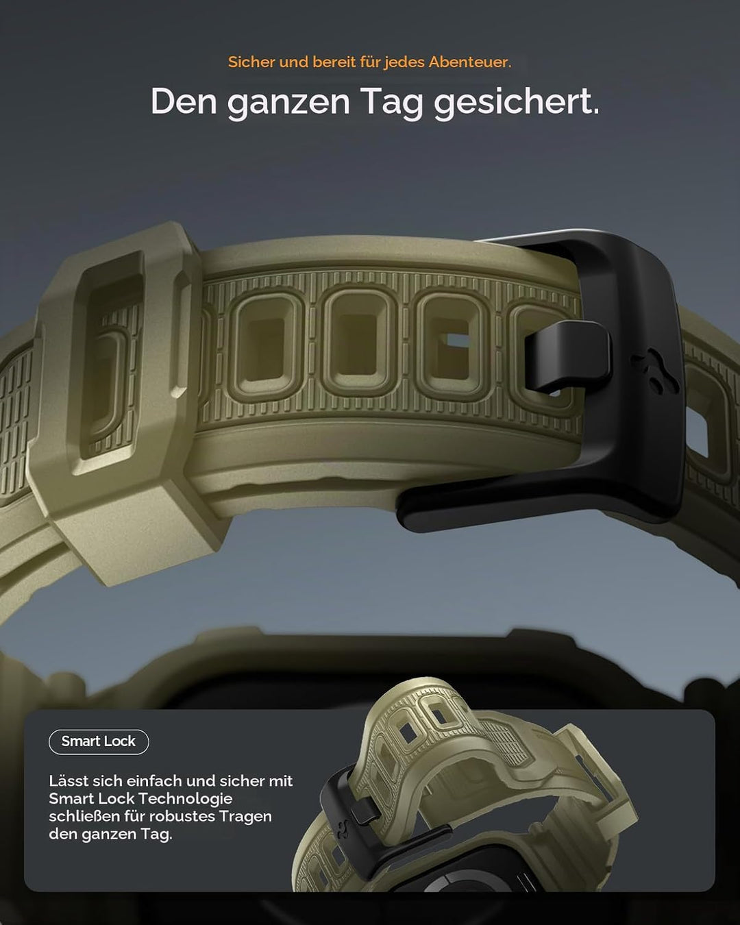 Spigen Rugged Armor Pro 2 Hülle mit Band für Apple Watch 11/10 46mm | TPU-Unibody-Hülle mit Armband,