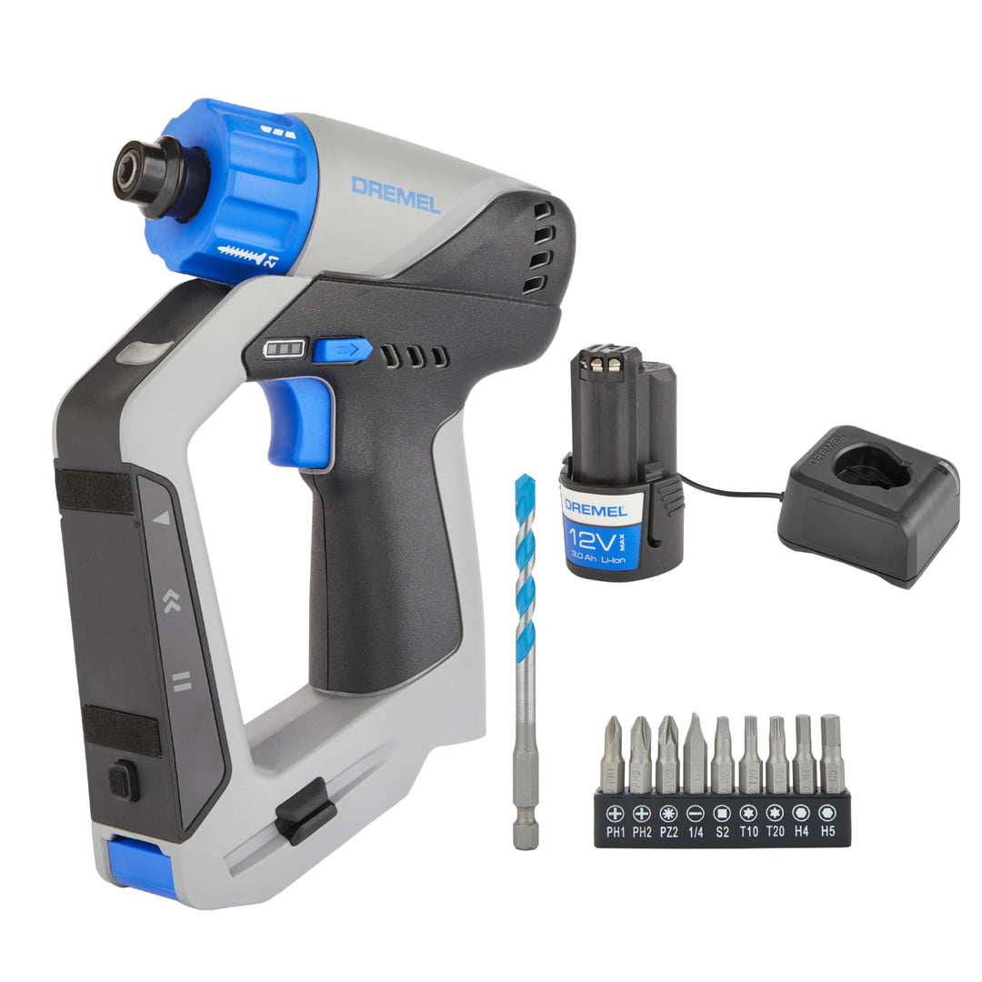 Dremel Blueprint 12V 3-in-1 Akku-Bohrschrauber Multischrauber Set mit Ortungsgerät, 1x abnehmbarer L