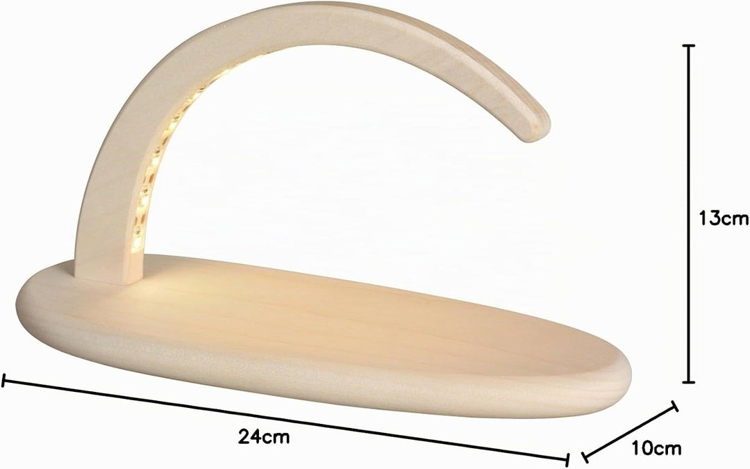 Seiffener Volkskunst | LED Lichterbogen Schwibbogen 24x13cm | Erzgebirgische Volkskunst | Made in Ge
