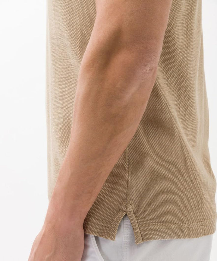 Brax Herren Style Paddy Two Tone Piqué Poloshirt in Sportiver Optik Polohemd, M Sesame