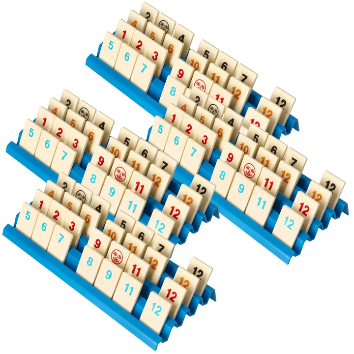Feldherr 4er Set Ablagebretter für Rummikub - Robuste 3D-gedruckte Spielsteinhalter mit 4 Slots - Ba