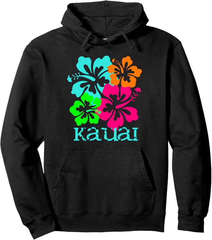 Kauai Tropical Vacation Beach Surf Travel Hibiscus Island Pullover Hoodie