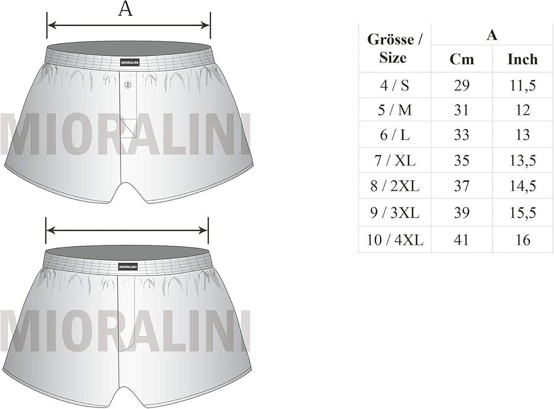 MioRalini Herren Lockere Weiche Boxershort Klassisch 10er Set M Ohne Eingriff B, M Ohne Eingriff B