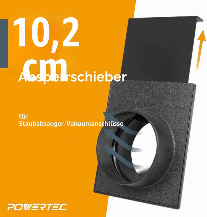 POWERTEC 70133V 6,4 cm Blast Gate für Vakuum 10,2 cm, 6 Stück, 10,2 cm, 6 Stück