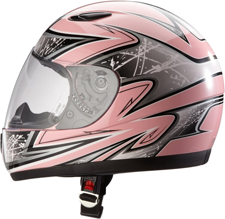 Protectwear Kinder Motorradhelm, Integralhelm, Rosa/Silber Glanz, M (57-58) XXS Rosa/Silber, XXS Ros