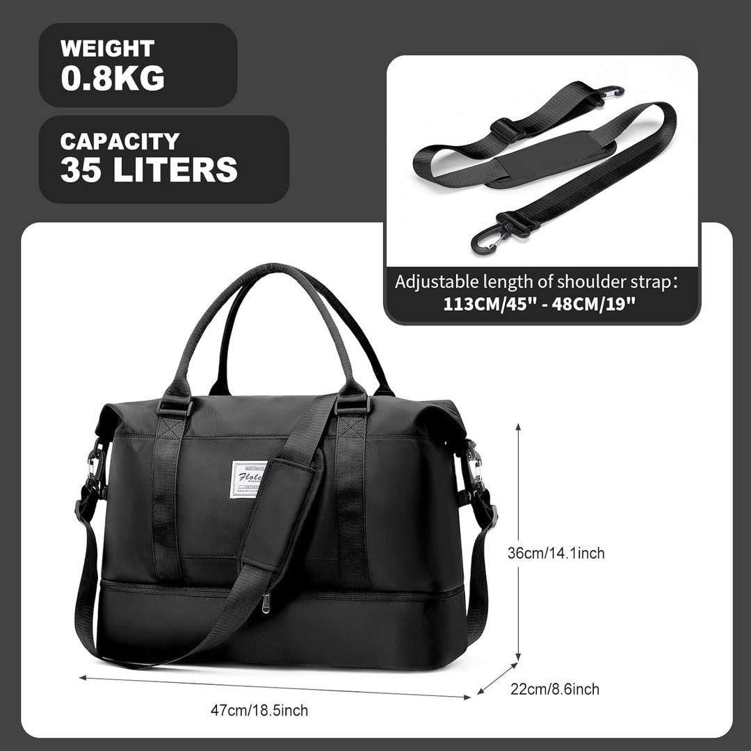 Reisetasche Damen Handgepäck Tasche Sporttasche mit Kulturbeutel Weekender Bag Schwimmtasche Wasserd