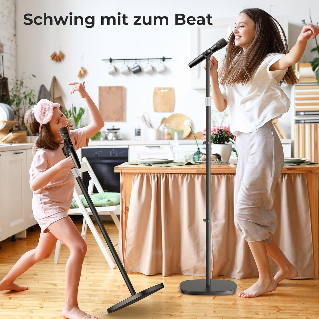 Mikrofonständer Universal, Höhenverstellbares Mikrofonständer boden mit robustem 2,35 kg Rundfuss, i
