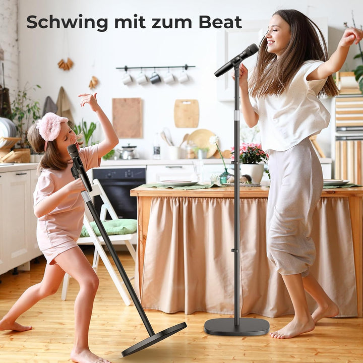 Mikrofonständer Universal, Höhenverstellbares Mikrofonständer boden mit robustem 2,35 kg Rundfuss, i