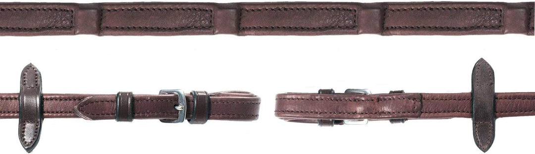 Schockemöhle Sports Zügel DURASOFT REINS nylonverstärkt, 16mm oder 18mm Breite 16mm braun/silber, br