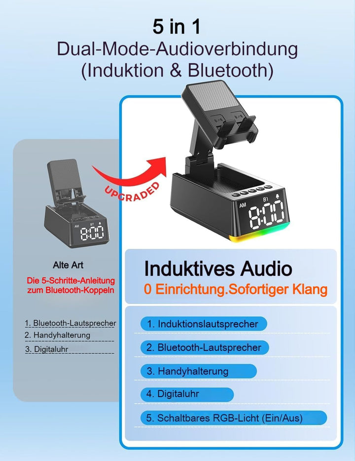BBL Geburtstagsgeschenke für Männer und Frauen, Induktions Lautsprecher mit Bluetooth-HD-Sound, Hand